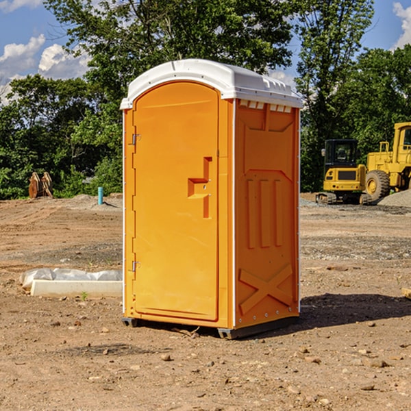 how often are the portable restrooms cleaned and serviced during a rental period in Bathgate